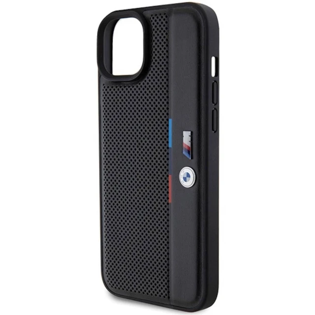 Чохол BMW M Perforated Tricolor Detail Line для iPhone 15 Plus | 14 Plus Black (BMW000783-0)
