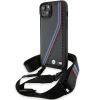 Чохол BMW M Edition Carbon Tricolor Lines & Strap для iPhone 15 Plus | 14 Plus Black (BMW000794-0)