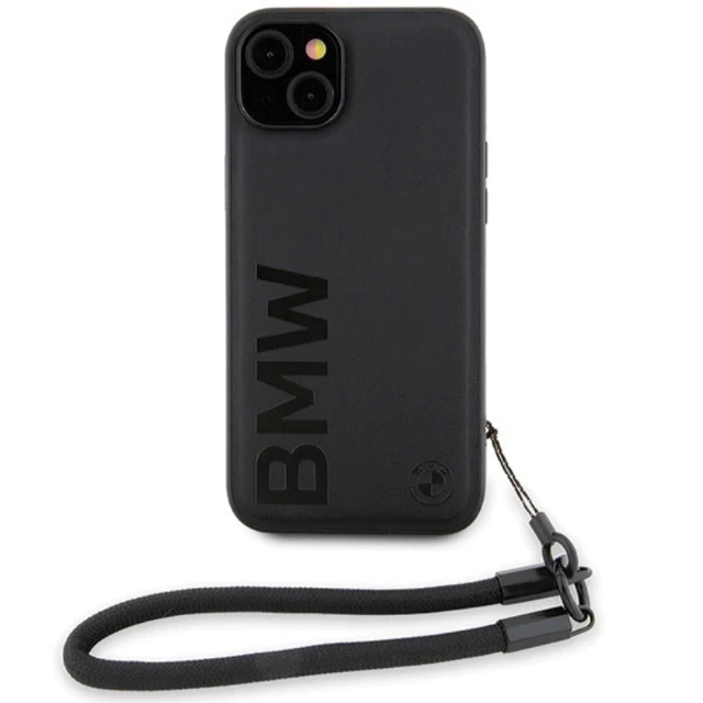 Чохол BMW Signature Leather Wordmark Cord для iPhone 15 Plus | 14 Plus Black (BMW000779-0)