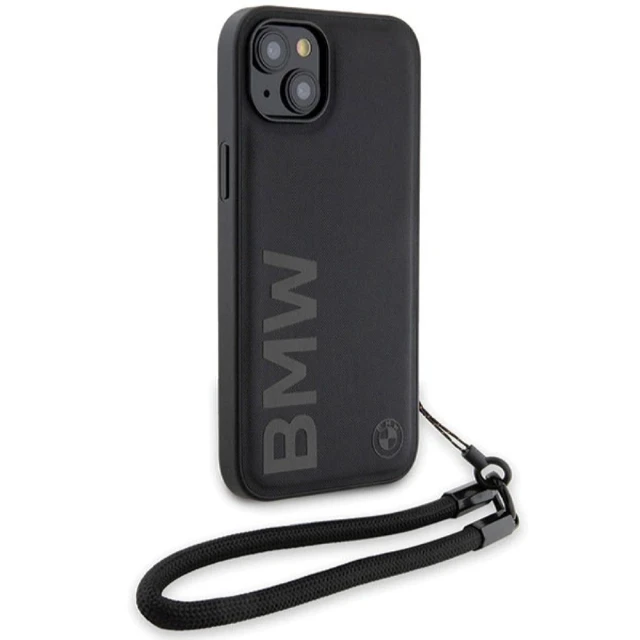 Чохол BMW Signature Leather Wordmark Cord для iPhone 15 Plus | 14 Plus Black (BMW000779-0)