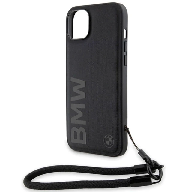 Чохол BMW Signature Leather Wordmark Cord для iPhone 15 Plus | 14 Plus Black (BMW000779-0)