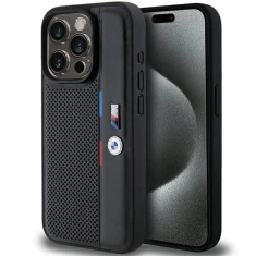 Чохол BMW M Perforated Tricolor Detail Line для iPhone 15 Pro Black (BMW000784-0)