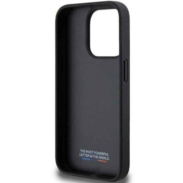 Чохол BMW M Perforated Tricolor Detail Line для iPhone 15 Pro Black (BMW000784-0)