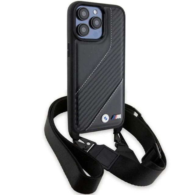 Чохол BMW M Edition Carbon Stripe & Strap для iPhone 15 Pro Max Black (BMW000792-0)
