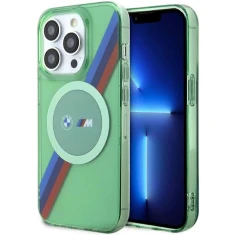 Чохол BMW M Tricolor Stripes для iPhone 15 Pro Green with MagSafe (BMW000813-0)