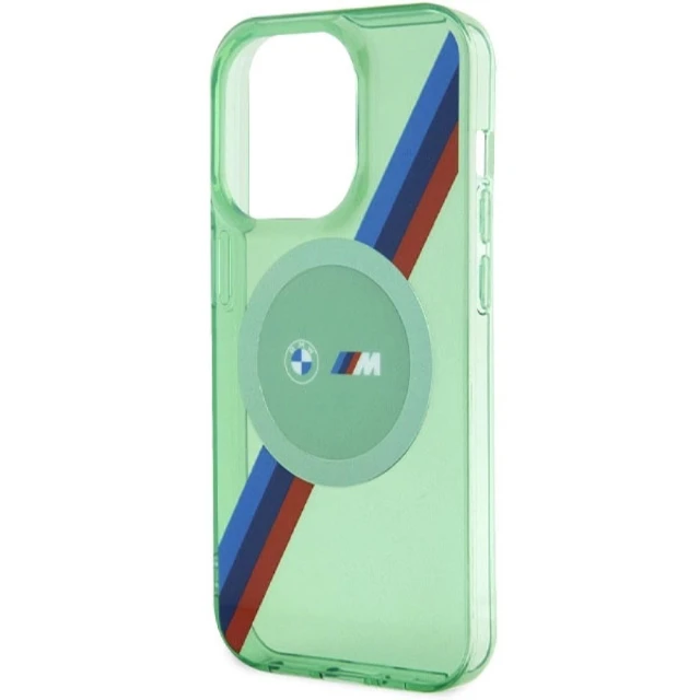Чохол BMW M Tricolor Stripes для iPhone 15 Pro Green with MagSafe (BMW000813-0)