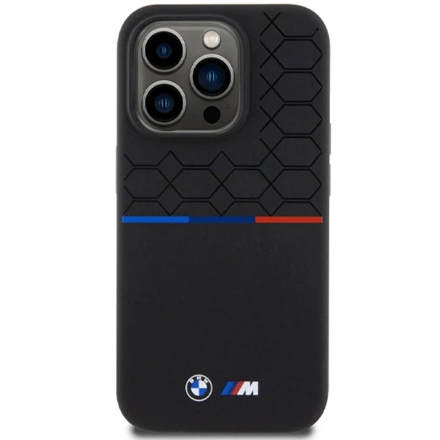 Чохол BMW M Silicone Pattern для iPhone 15 Pro Black with MagSafe (BMW000818-0)