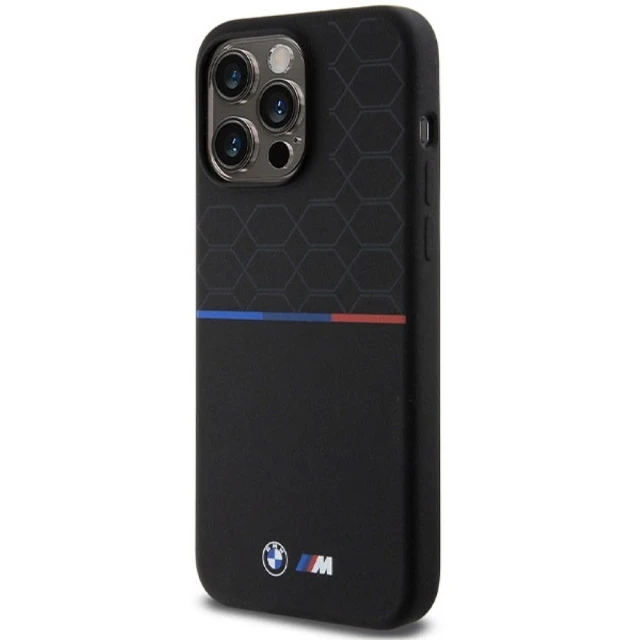 Чохол BMW M Silicone Pattern для iPhone 15 Pro Max Black with MagSafe (BMW000819-0)