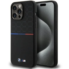 Чохол BMW M Silicone Pattern для iPhone 15 Pro Max Black with MagSafe (BMW000819-0)