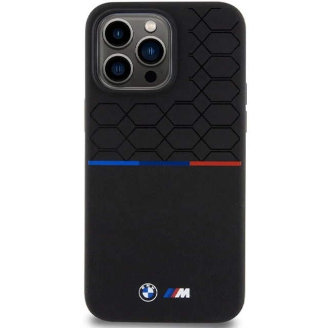 Чохол BMW M Silicone Pattern для iPhone 15 Pro Max Black with MagSafe (BMW000819-0)