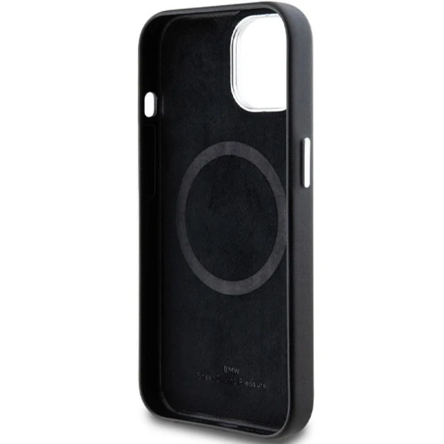 Чохол BMW Signature Wrapped Metal для iPhone 15 Plus | 14 Plus Black with MagSafe (BMW000801-0)