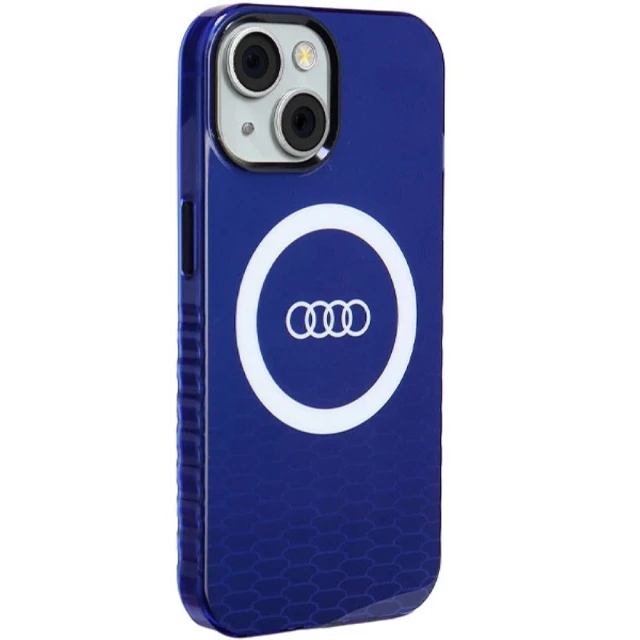 Чохол Audi IML Big Logo Case для iPhone 15 | 14 | 13 Navy Blue with MagSafe (AU-IMLMIP15-Q5/D2-BE)