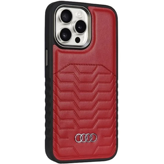 Чохол Audi Synthetic Leather для iPhone 14 Pro Red with MagSafe (AU-TPUPCMIP14P-GT/D3-RD)