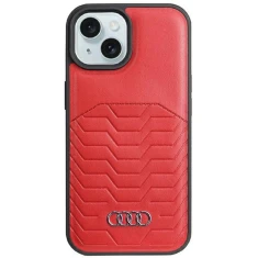 Чехол Audi Synthetic Leather для iPhone 15 | 14 | 13 Red with MagSafe (AU-TPUPCMIP15-GT/D3-RD)