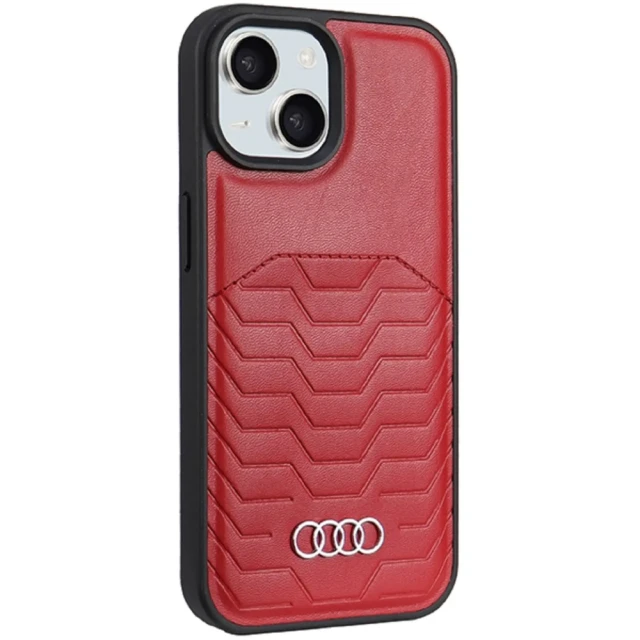 Чохол Audi Synthetic Leather для iPhone 15 | 14 | 13 Red with MagSafe (AU-TPUPCMIP15-GT/D3-RD)