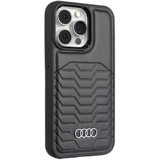 Чохол Audi Synthetic Leather для iPhone 13 Pro Max Black with MagSafe (AU-TPUPCMIP13PM-GT/D3-BK)