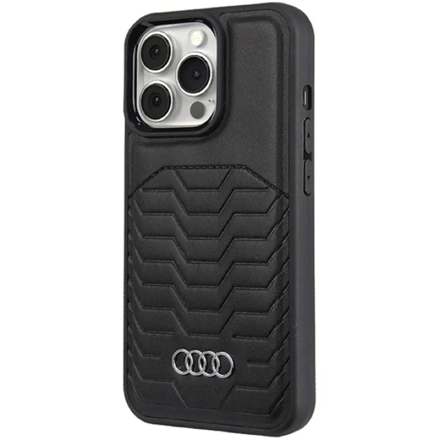 Чохол Audi Synthetic Leather для iPhone 13 Pro Max Black with MagSafe (AU-TPUPCMIP13PM-GT/D3-BK)