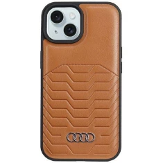 Чохол Audi Synthetic Leather для iPhone 15 Plus | 14 Plus Brown with MagSafe (AU-TPUPCMIP15M-GT/D3-BN)