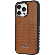 Чохол Audi Synthetic Leather для iPhone 15 Pro Brown with MagSafe (AU-TPUPCMIP15P-GT/D3-BN)