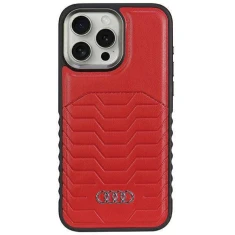 Чохол Audi Synthetic Leather для iPhone 15 Pro Red with MagSafe (AU-TPUPCMIP15P-GT/D3-RD)