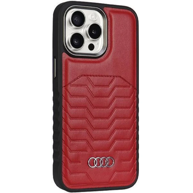 Чохол Audi Synthetic Leather для iPhone 15 Pro Red with MagSafe (AU-TPUPCMIP15P-GT/D3-RD)