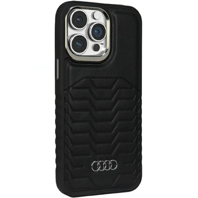 Чохол Audi Synthetic Leather для iPhone 14 Pro Max Black with MagSafe (AU-TPUPCMIP14PM-GT/D3-BK)