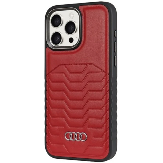 Чохол Audi Synthetic Leather для iPhone 14 Pro Max Red with MagSafe (AU-TPUPCMIP14PM-GT/D3-RD)
