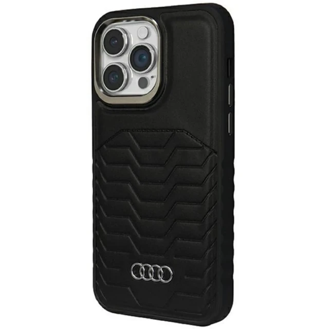 Чохол Audi Synthetic Leather для iPhone 14 Pro Black with MagSafe (AU-TPUPCMIP14P-GT/D3-BK)