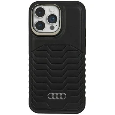 Чохол Audi Synthetic Leather для iPhone 14 Pro Black with MagSafe (AU-TPUPCMIP14P-GT/D3-BK)