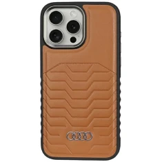 Чохол Audi Synthetic Leather для iPhone 14 Pro Brown with MagSafe (AU-TPUPCMIP14P-GT/D3-BN)