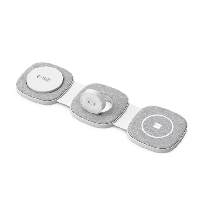 Бездротовий зарядний пристрій Tech-Protect A32 3-in-1 15W Grey with MagSafe (5906302308255)