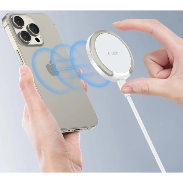 Бездротовий зарядний пристрій Tech-Protect QI15W-A33 15W with MagSafe White (5906302308330)