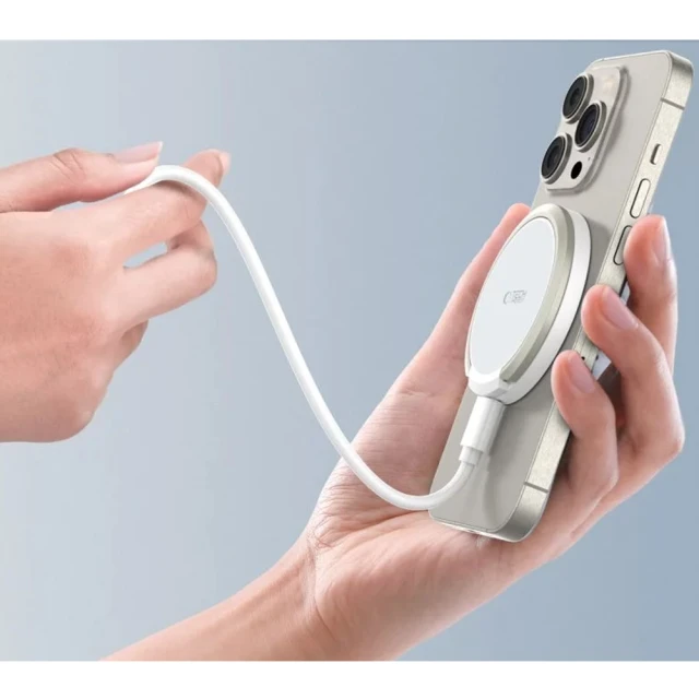 Бездротовий зарядний пристрій Tech-Protect QI15W-A33 15W with MagSafe White (5906302308330)