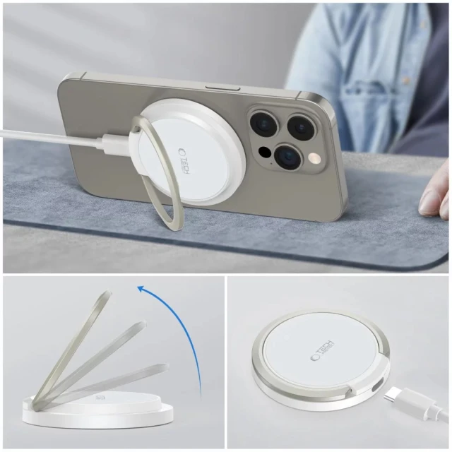 Бездротовий зарядний пристрій Tech-Protect QI15W-A33 15W with MagSafe White (5906302308330)