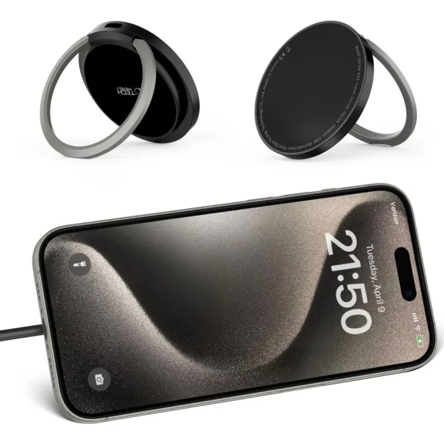 Бездротовий зарядний пристрій Tech-Protect QI15W-A33 15W with MagSafe Black (5906302308347)