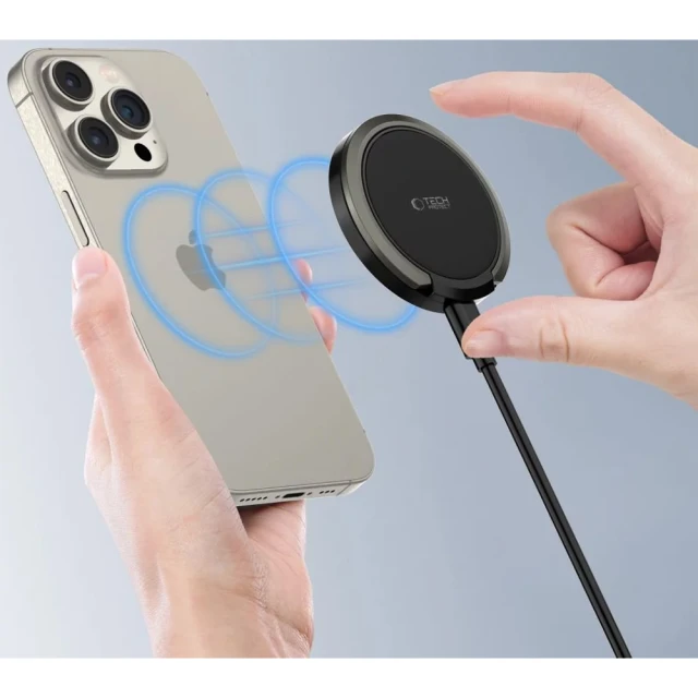 Бездротовий зарядний пристрій Tech-Protect QI15W-A33 15W with MagSafe Black (5906302308347)