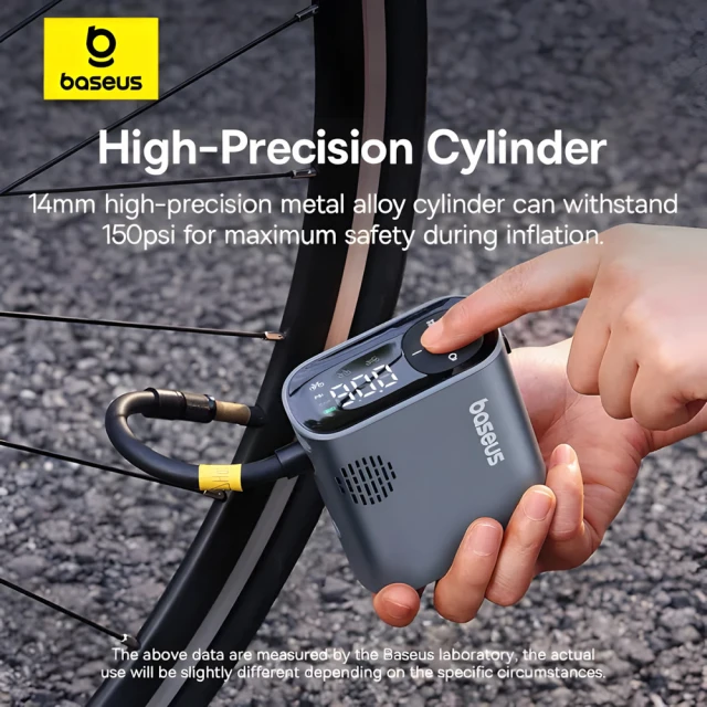 Велокомпресор Baseus PrimeTrip Series Portable Bike Pump 1750mAh 45W Black (C11169000121-00)