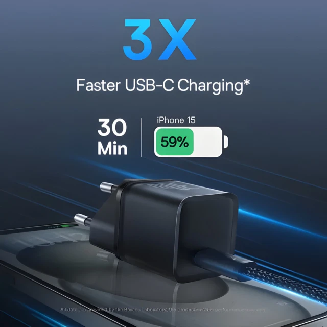 Мережевий зарядний пристрій Baseus GaN5S PD 30W USB-C Black (P10162504113-00)