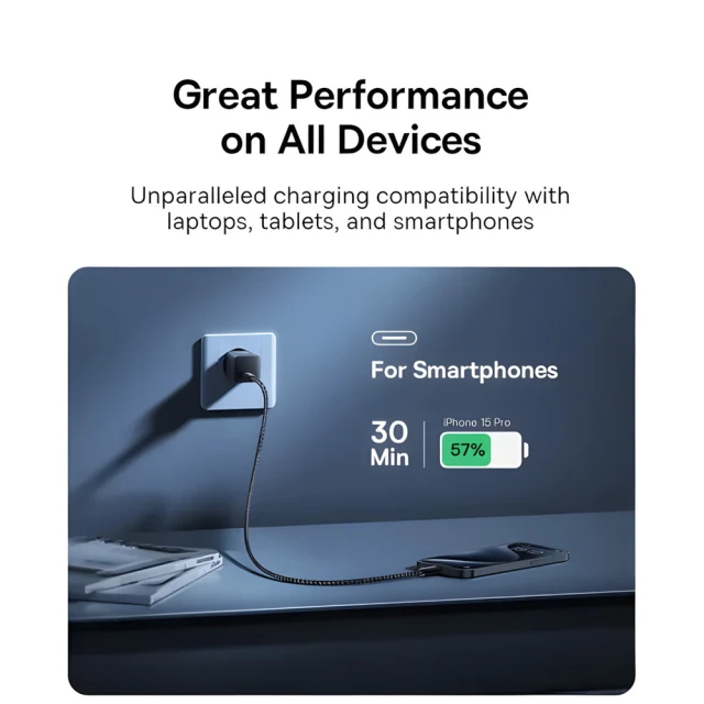 Мережевий зарядний пристрій Baseus GaN5S PD 30W USB-C Black (P10162504113-00)