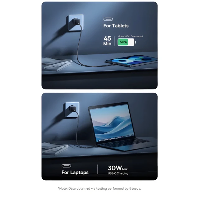Мережевий зарядний пристрій Baseus GaN5S PD 30W USB-C Black (P10162504113-00)