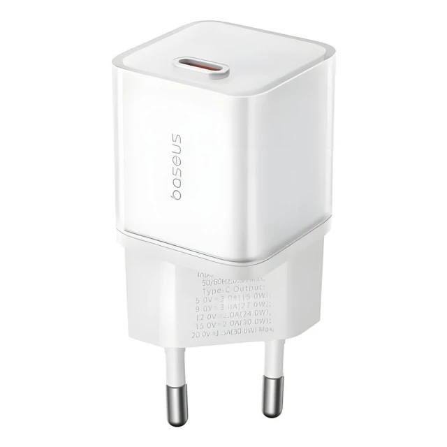 Мережевий зарядний пристрій Baseus GaN5S PD 30W USB-C White (P10162504213-00)