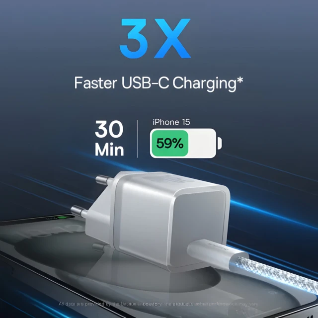Мережевий зарядний пристрій Baseus GaN5S PD 30W USB-C White (P10162504213-00)