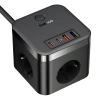Мережевий подовжувач Baseus Power Combo Cube Power Strip 3хAC | 2xUSB-A | 2xUSB-C 30W 1.5 m Black (E00066400117-00)
