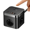 Мережевий подовжувач Baseus Power Combo Cube Power Strip 3хAC | 2xUSB-A | 2xUSB-C 30W 1.5 m Black (E00066400117-00)