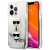 Чохол Karl Lagerfeld Liquid Glitter Karl and Choupette для iPhone 13 Pro Max Silver (KLHCP13XKICGLS)