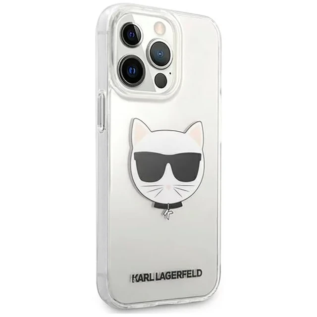 Чехол Karl Lagerfeld Saffiano Choupette Head для iPhone 13 Pro Max Transparent (KLHCP13XCTR)