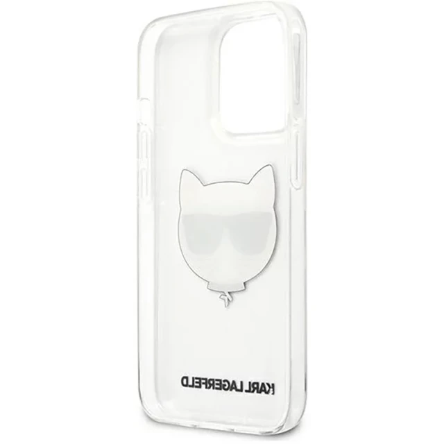 Чехол Karl Lagerfeld Saffiano Choupette Head для iPhone 13 Pro Max Transparent (KLHCP13XCTR)