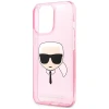 Чохол Karl Lagerfeld Glitter Karl's Head для iPhone 13 Pro Max Pink (KLHCP13XKHTUGLP)