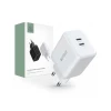 Мережевий зарядний пристрій Tech-Protect PD 35W 2xUSB-C White (9490713936078)