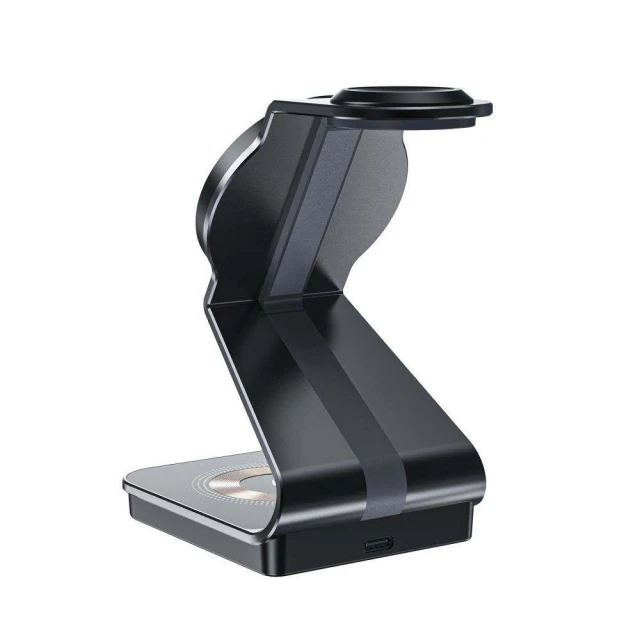Бездротовий зарядний пристрій Tech-Protect 15W-A29 Magnetic 3-in-1 Black with MagSafe (9490713935774)